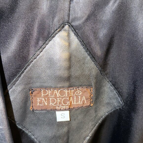 Women's - Leather Jacket - Peaches En Regalia, Color - Black. Size - Small - Picture 4 of 4